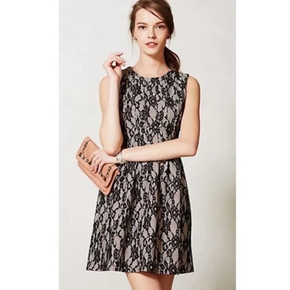 ANTHROPOLOGIE / HD IN PARIS Violante Black Lace Dress - Sz XS